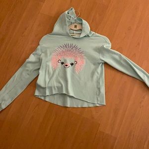 Girls justice cropped long sleeve hood